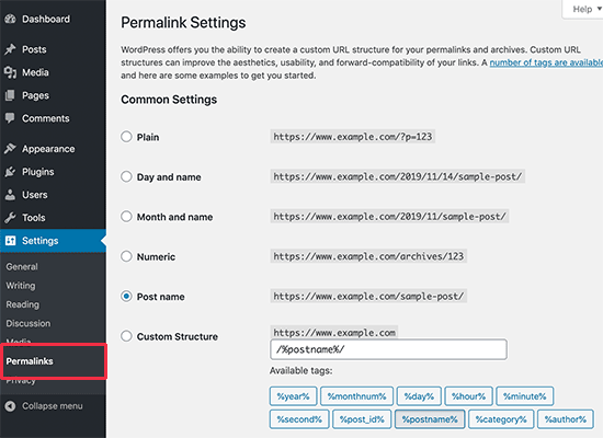 select permalinks